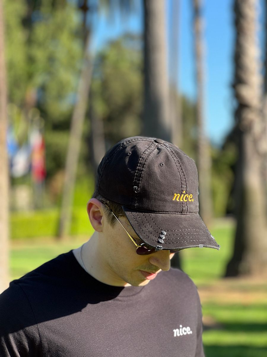 Distressed 'Nice.' Signature Dad Hat product image (4)