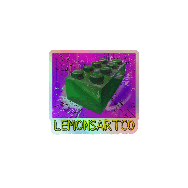 POP Brick (Green Brick/Purple Background) Holographic Sticker product image (1)