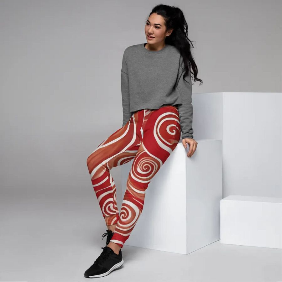 Funky Cherry Swirls Liquid Tie-Dye Women's Joggers product image (5)