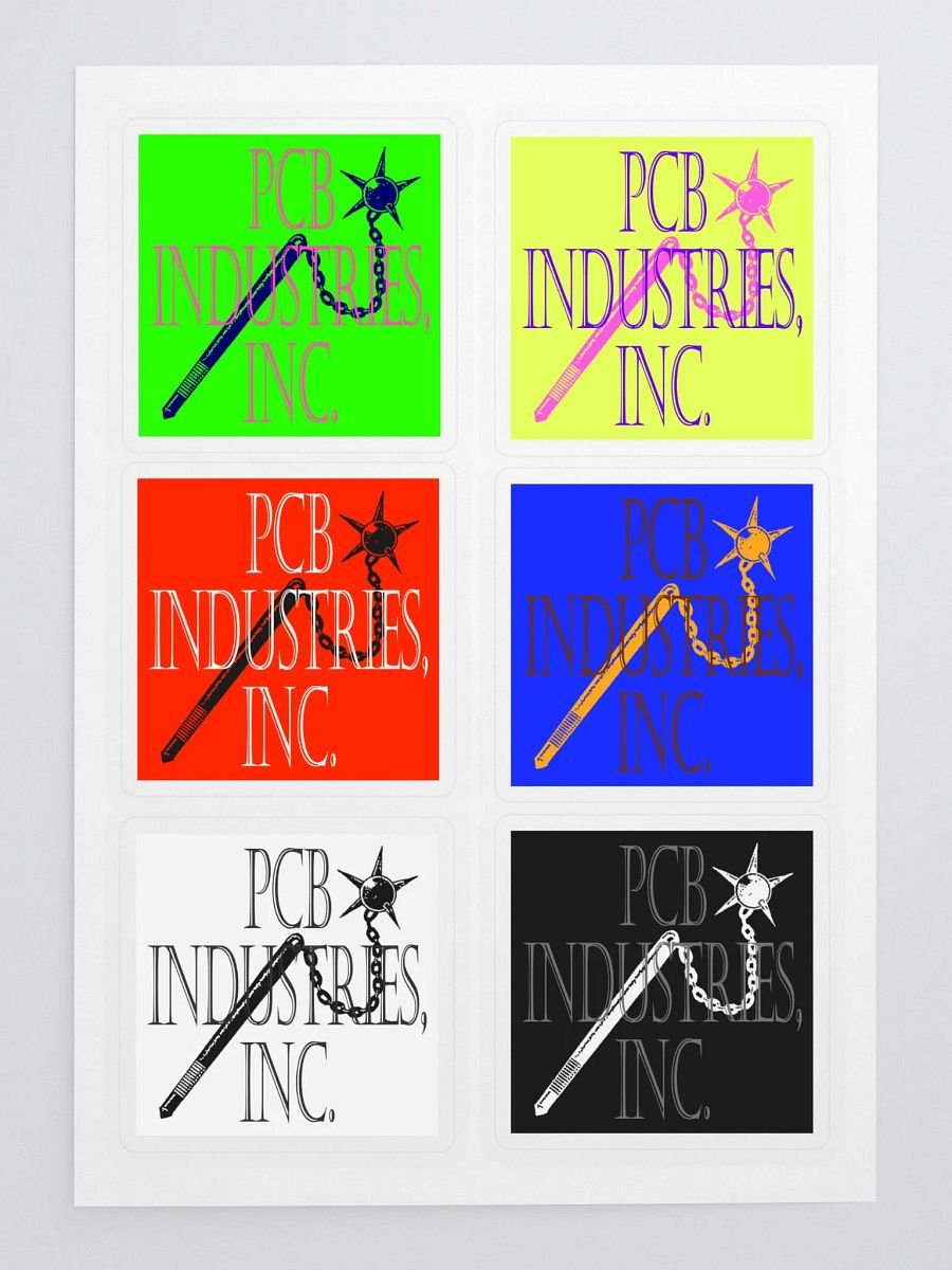 6-pack kiss cut 'pcb industries, inc' flail logo stickers product image (3)