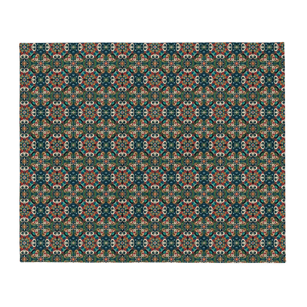 Rainbow Peacock Pattern Quilt Style Throw Blanket product image (1)