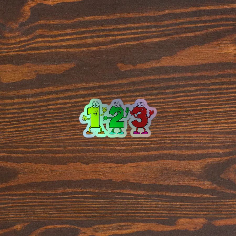 123 NUMBER CARTOON CHARACTER HOLOGRAPHIC STICKER product image (5)