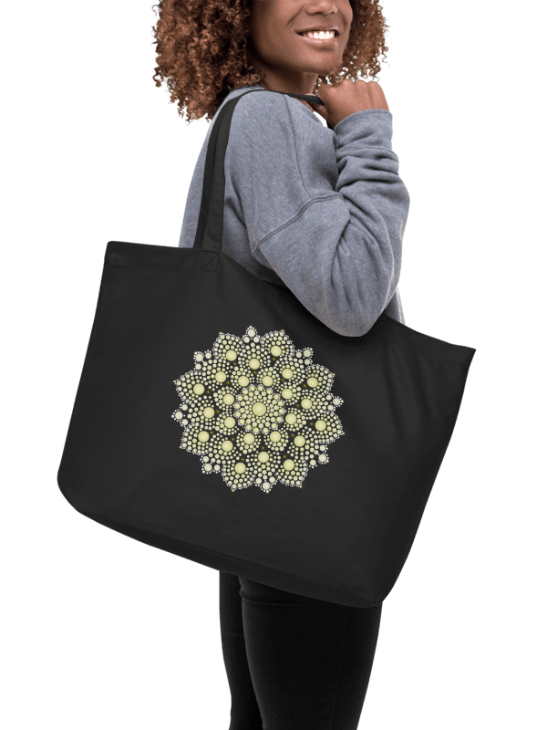 Yellow Dot Mandala Organic Cotton Tote product image (2)