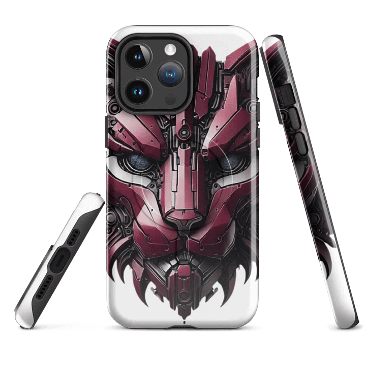 MagSafe® Tough Case for iPhone® | AI-Designed Maroon Iron Cat product image (4)
