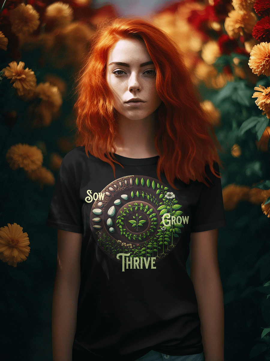 Sow, Grow, Thrive T-Shirt | Grow with Purpose | Flourish and Thrive | Cultivate Joy | Rooted in Strength | Sow Positivity, Reap Success product image (1)