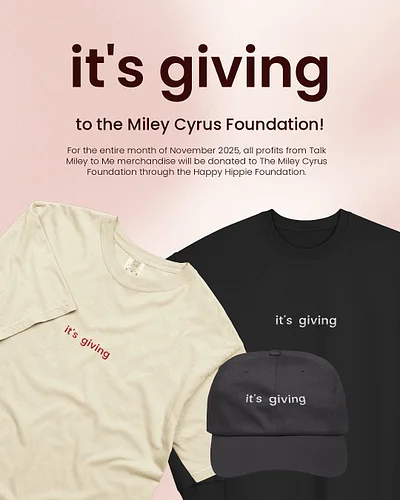 it’s giving… TO THE MILEY CYRUS FOUNDATION 🤝 for the entire month of November and in celebration of @mileycyrus birthday this...