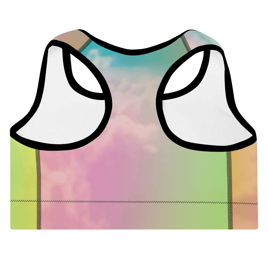 Blur cloud rainbow Design Padded Sports Bra - v11 product image (7)