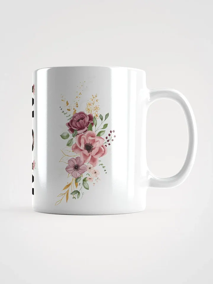 Floral Mom Life White Glossy Mug product image (2)