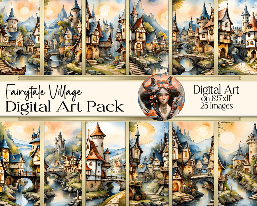 Fairytale Village Digital Art Pack product image (1)