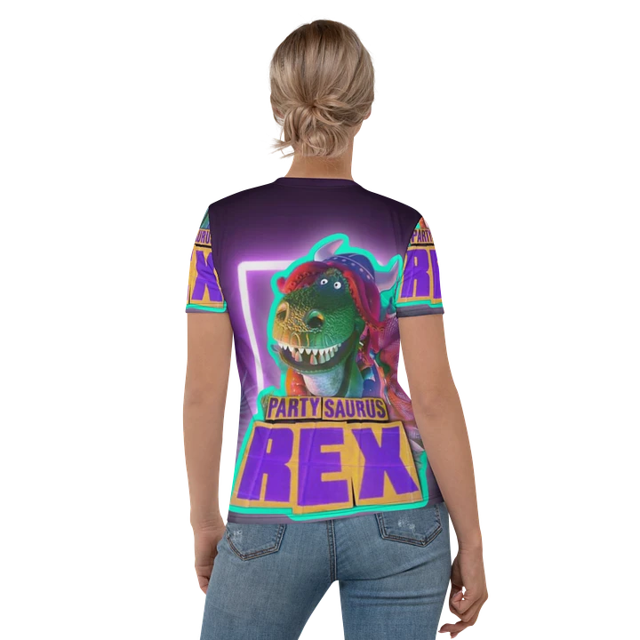 All Over Print Womens Crop Partysaurus Rex Tee product image (1)