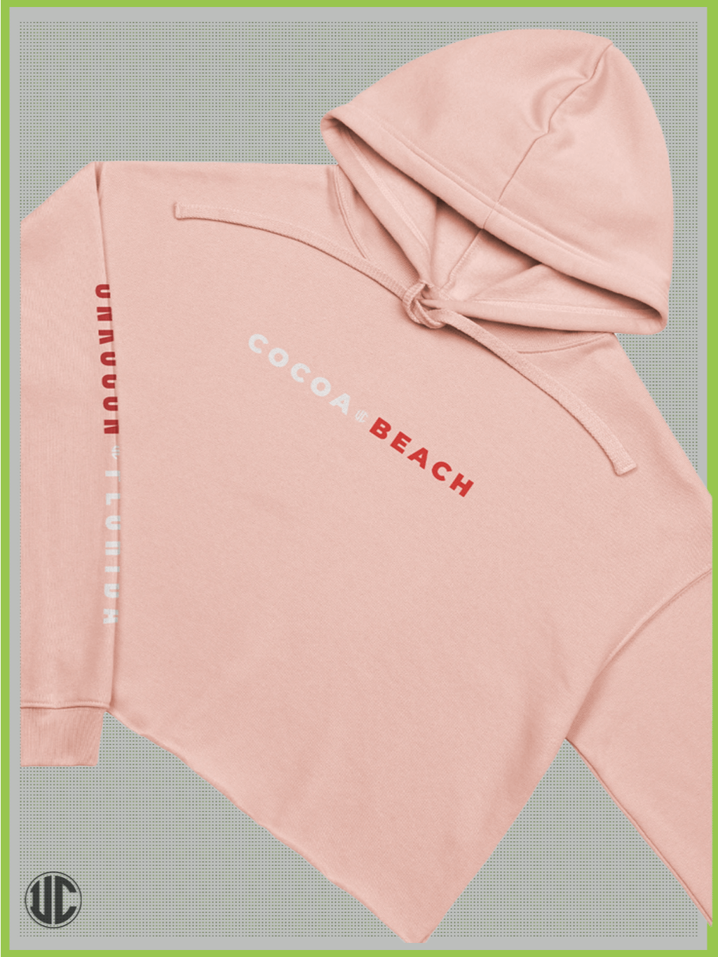 Cocoa Beach Crop Hoodie for Women – Cute Surf Graphic, Streetwear Fit, Soft Cotton Pullover product image (4)