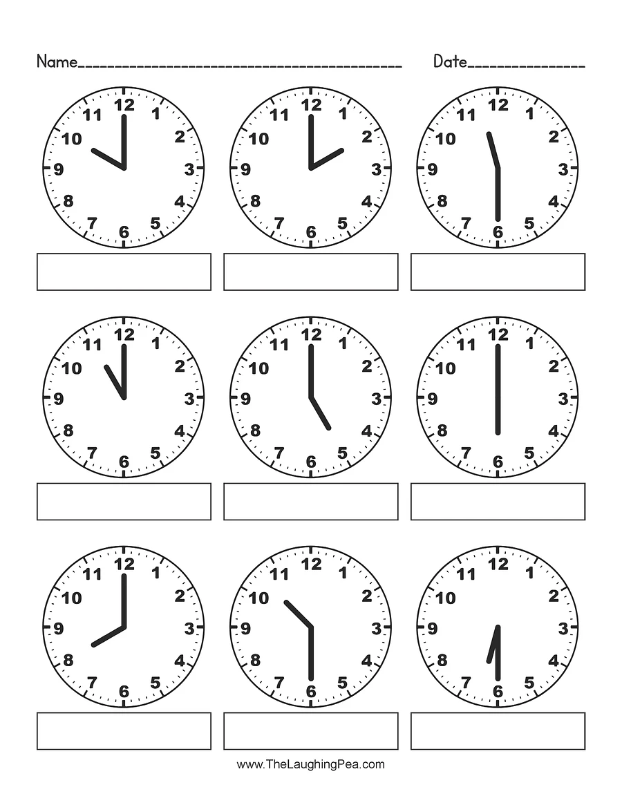 Analog Clock Worksheets - 30 Minute Increments product image (2)