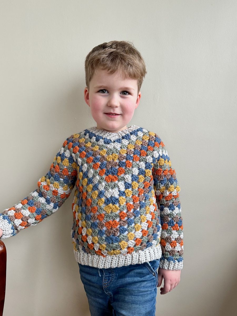 Child Granny Stitch Sweater Pattern | Sizes Newborn to 10 Years | Pdf Instant Download product image (3)