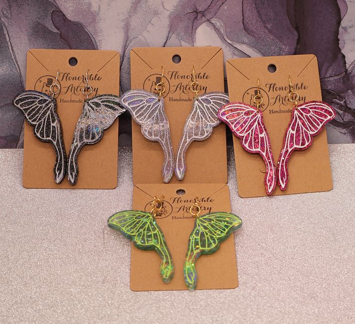 Holographic Fairy Wing Earrings Version 2 product image (5)