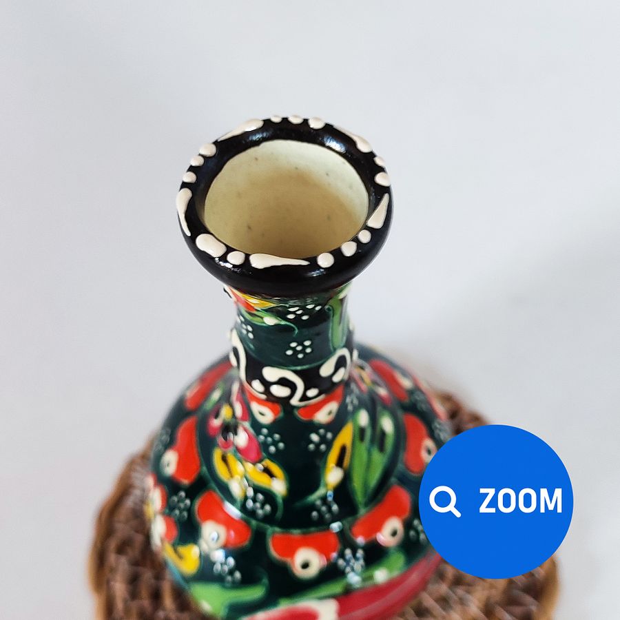 Ceramic vase (small), Turkish Iznik style (Gözyaşi) — handmade pottery product image (7)