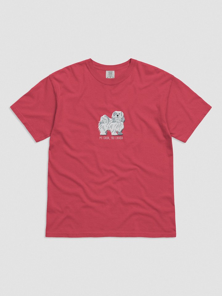 Mi Casa, Su Lhasa T-Shirt(Embroidered) of a Lhasa Apso(White) product image (51)
