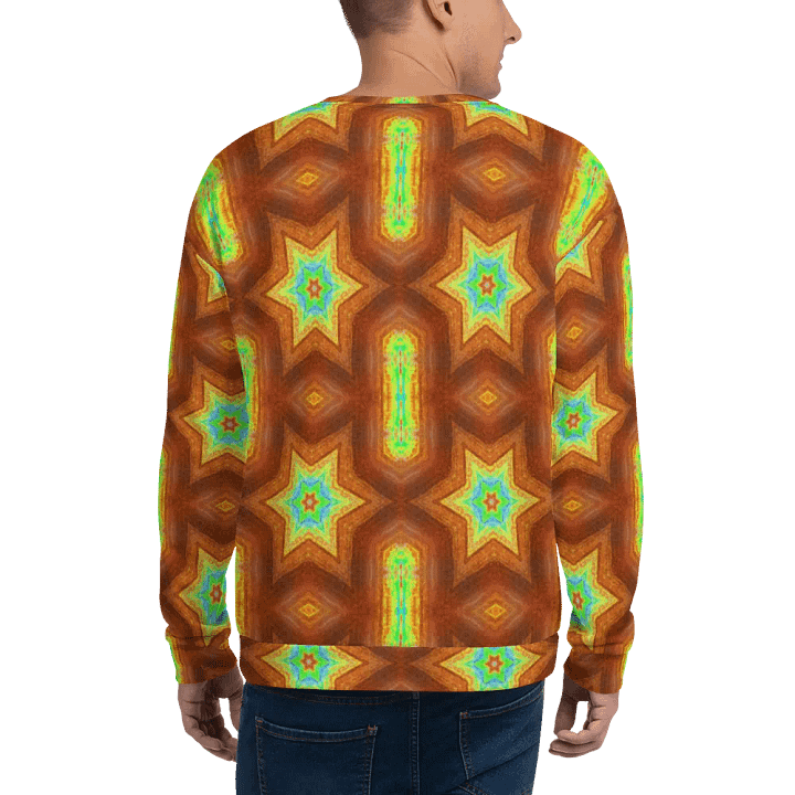 Abstract Retro Repeating Stars Unisex All Over Print Sweatshirt product image (1)