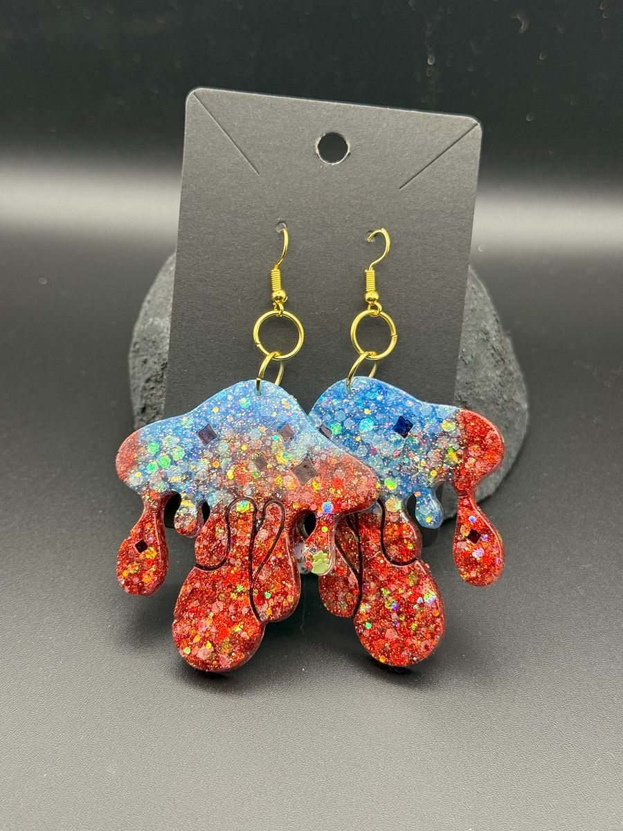 Resin Earings - Dripping Mushrooms product image (1)
