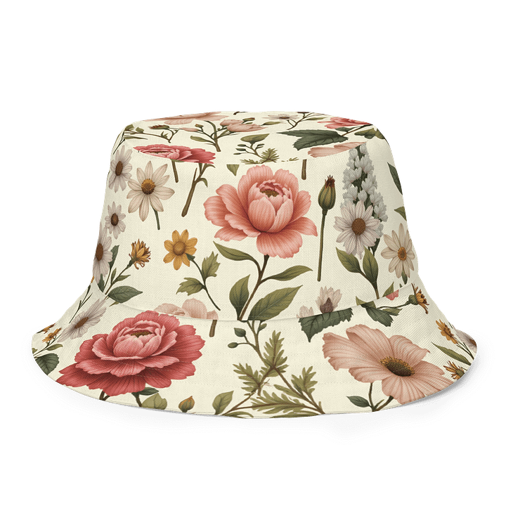 Vintage Romance Reversible Floral Bucket Hat – Rose & Peach Interior product image (1)