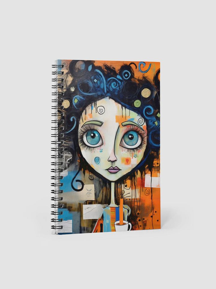 Whimsical Eyes and Curly Hair Spiral Notebook product image (1)