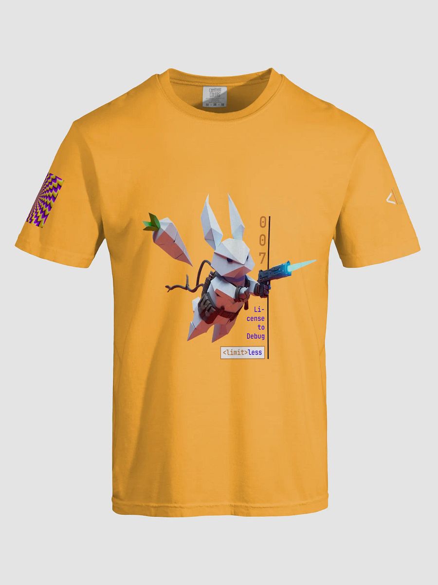 Cyborg Bunny 007 T-Shirt | Funny Geek Graphic Tee – Retro Hacker Gift for Coders & Gamers product image (6)