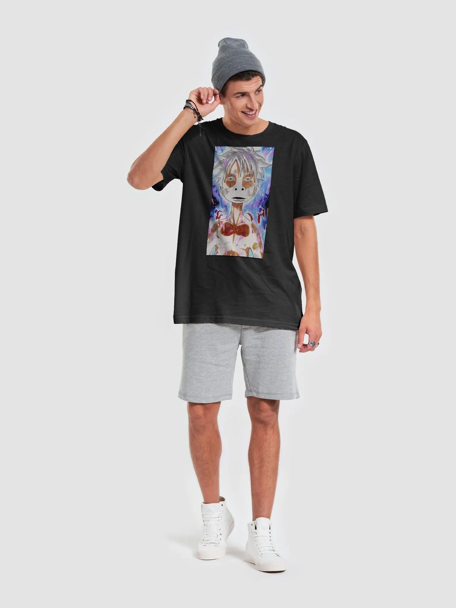 Dreamy Anime White-Haired Character T-Shirt product image (6)