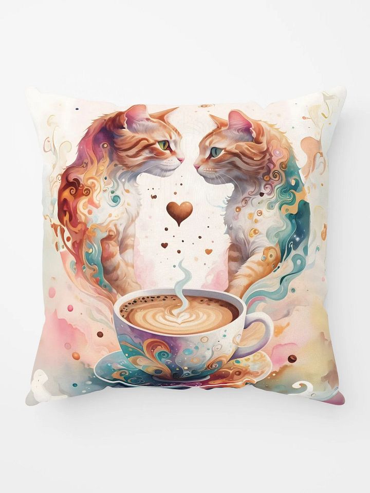 Love Cats & Coffee Pillow product image (1)