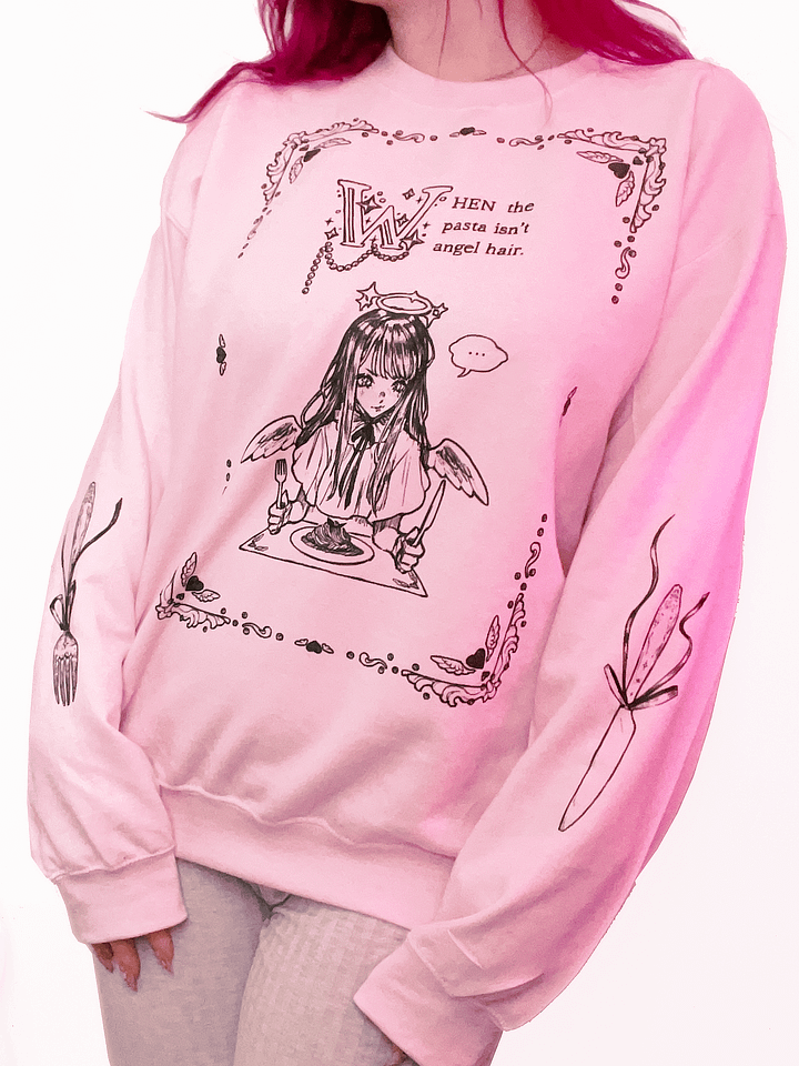 angel hair pasta // light crewneck product image (1)