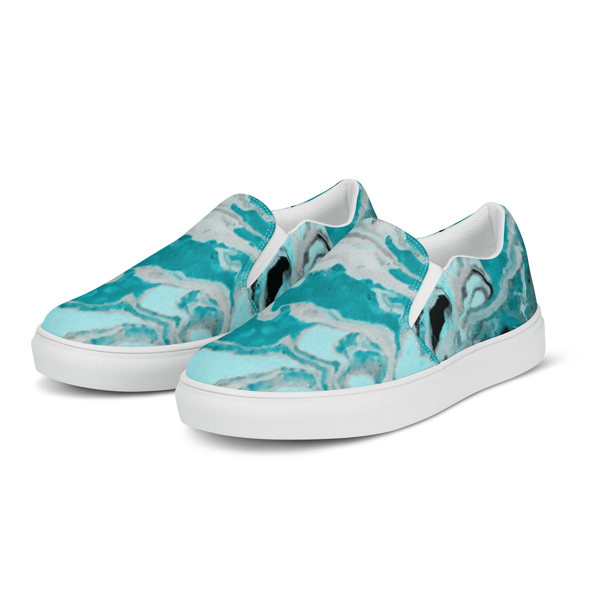 Fluid Turquoise Art Canvas Shoes product image (3)