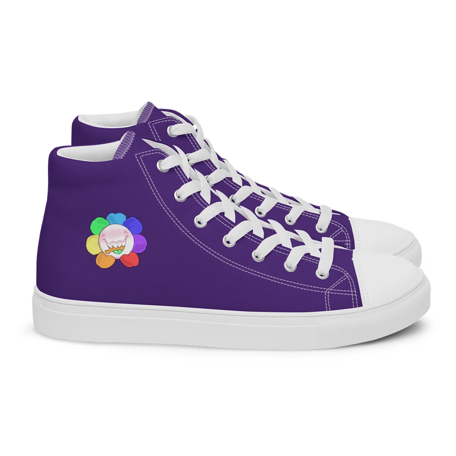 Dark Purple and White Flower Sneakers product image (15)
