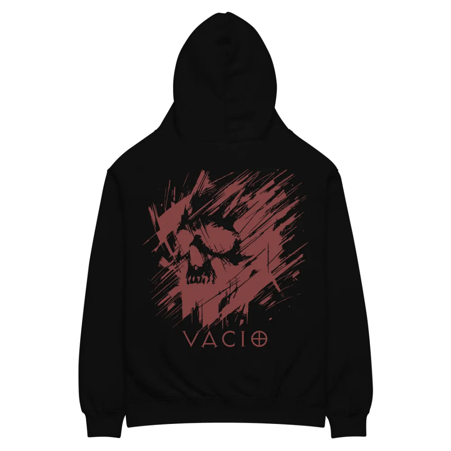 VACIO Abstract Scratch Skull Premium Relaxed Fit Hoodie (RED) product image (8)