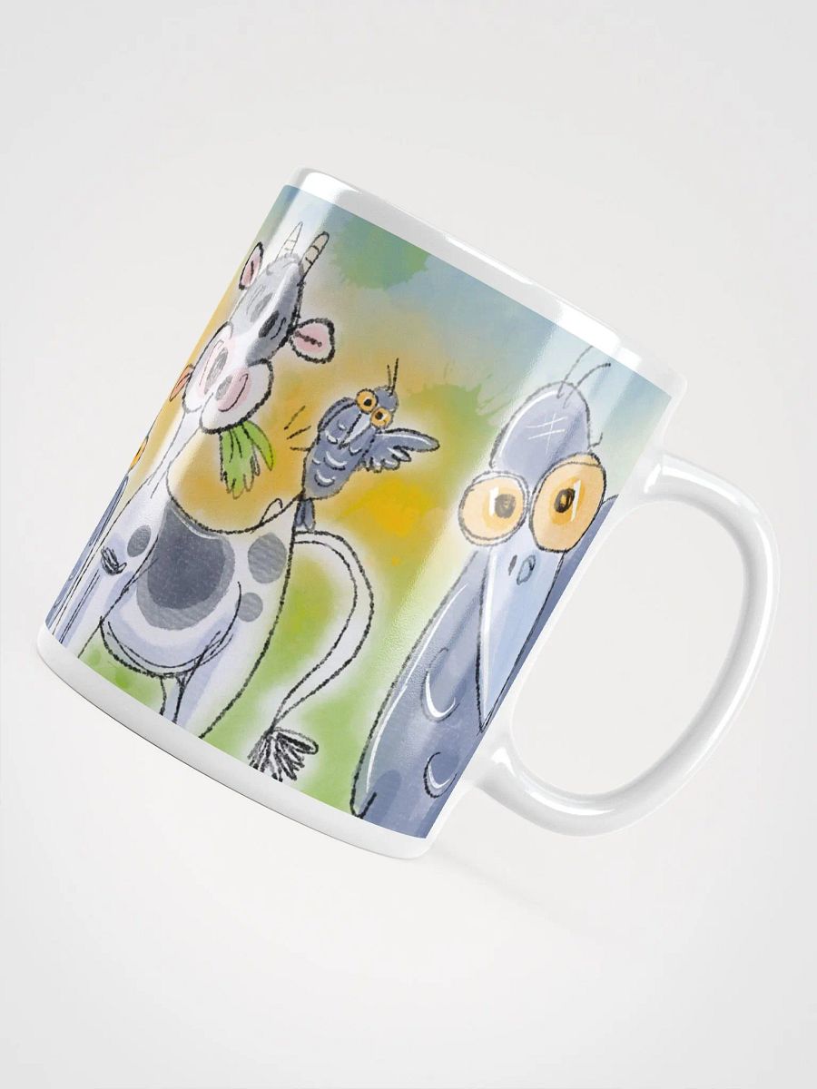 Funny Cow with Crow Friends Glossy Mug product image (11)
