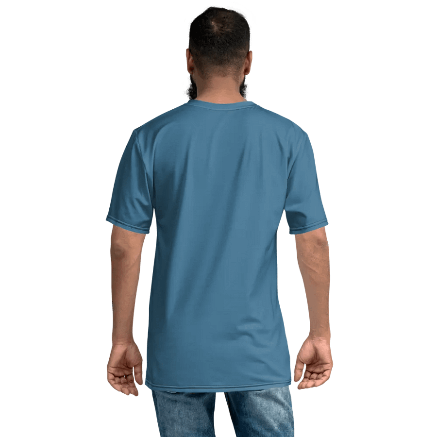 Plain Medium Blue True Summer Men's Crewneck Polyester Heavyweight Premium T-Shirt by Treasure Pie product image (8)