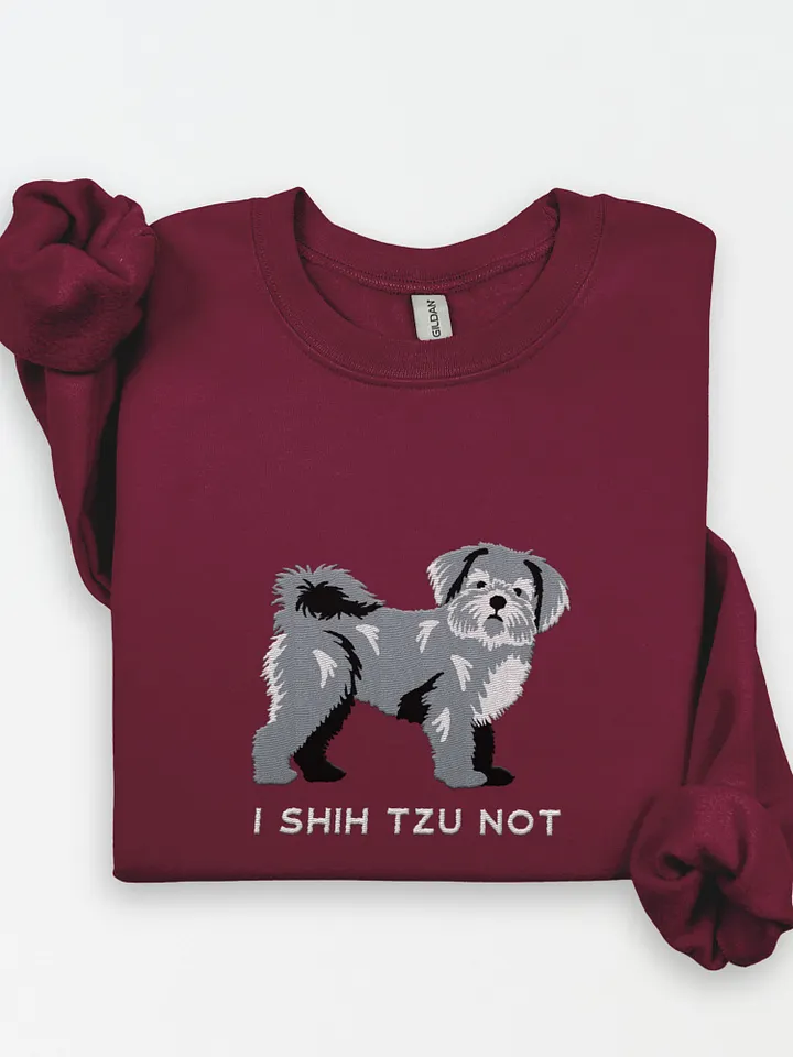 I Shih Tzu Not Sweatshirt (Embroidered) of a Shih Tzu(Blue) product image (1)