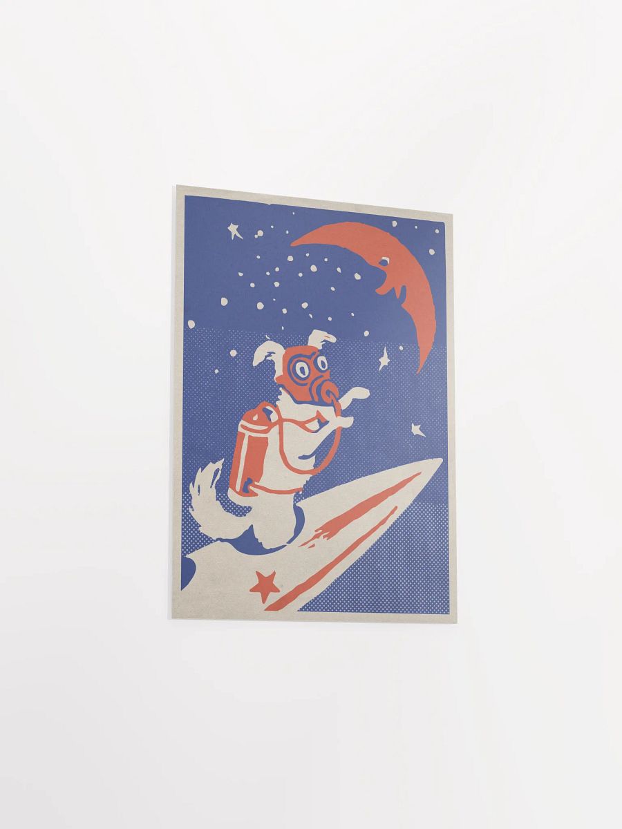 Laika, first space dog, USSR 1950s — Soviet vintage space art poster, soviet retro poster product image (16)