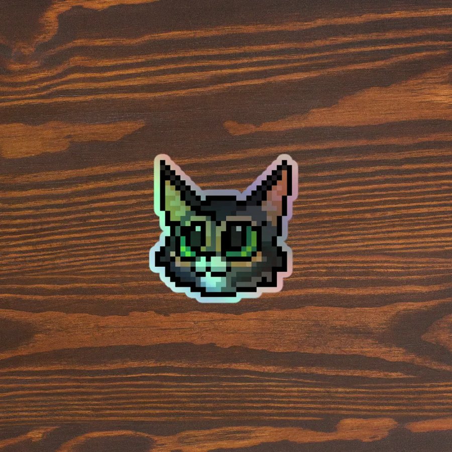 Mysty - Pixel Cat Holographic Sticker product image (3)