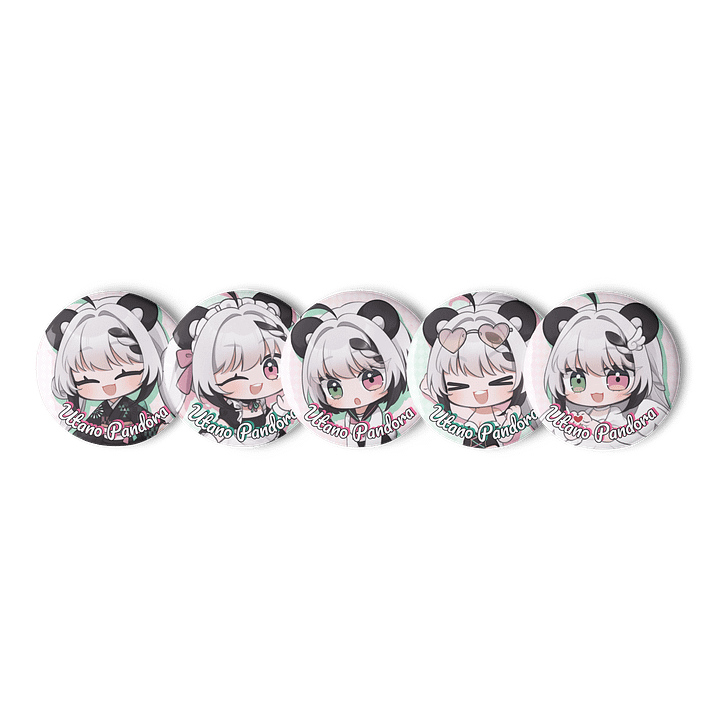 Utano Pandora 'Dress up Pan-chan' Badge Set (2.25 inch Version) product image (1)