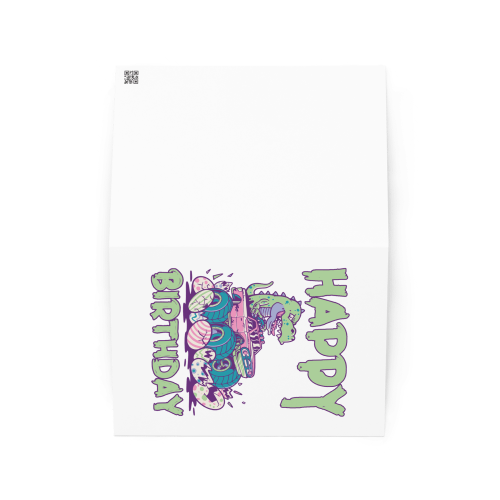 Happy Birthday (Dinosaur Monster Truck) Birthday Card 5" x 7" product image (2)