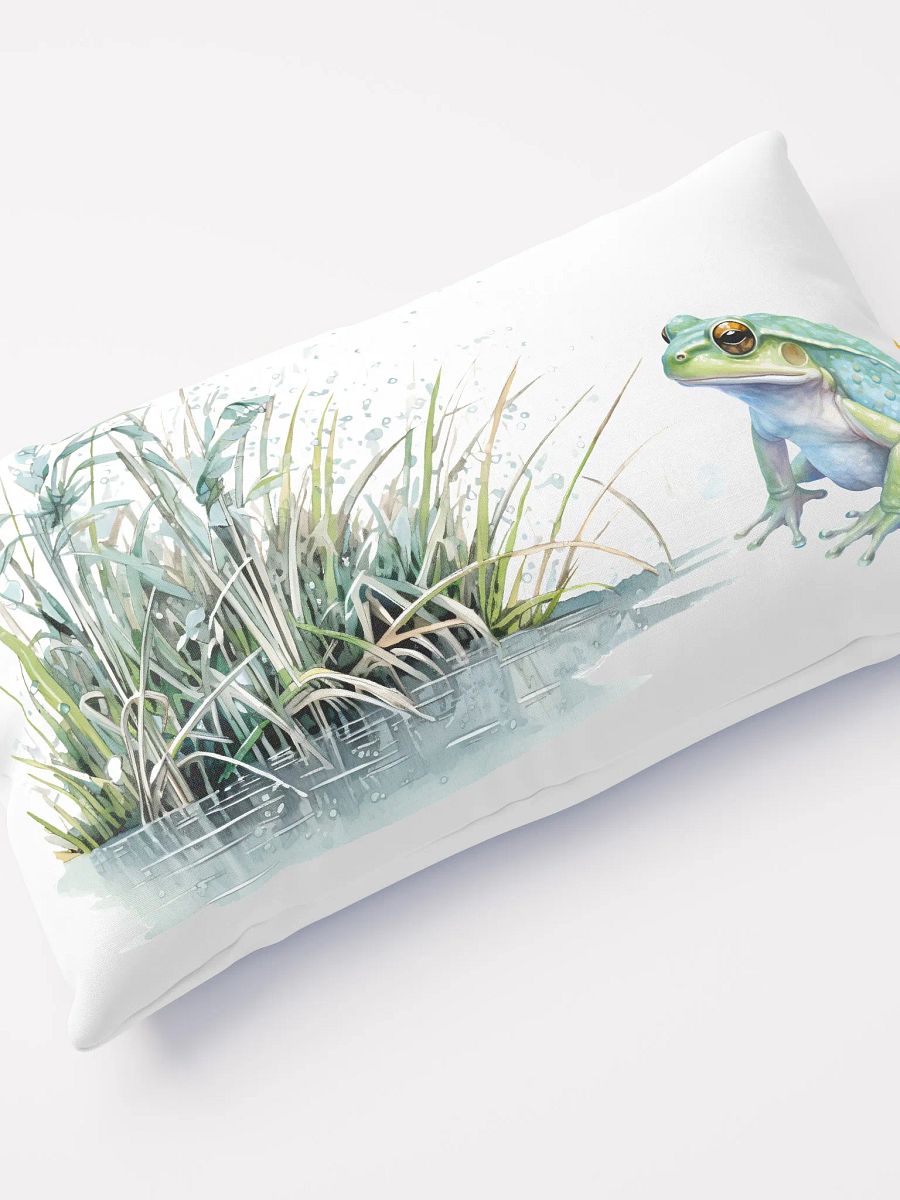 Rainy Day Frog Pillow Double Sided In White product image (4)