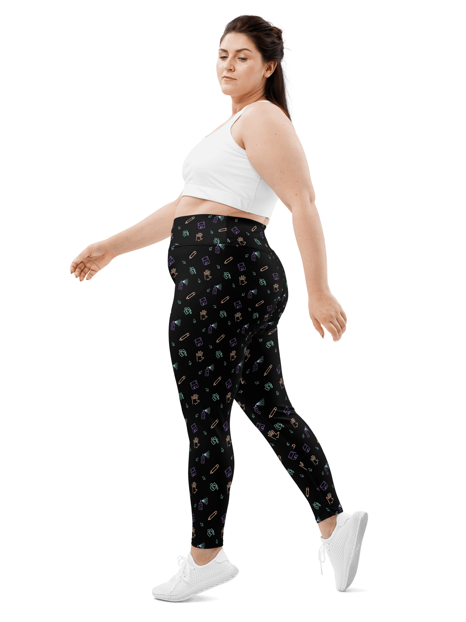 Computer Lab pattern plus size leggings product image (2)