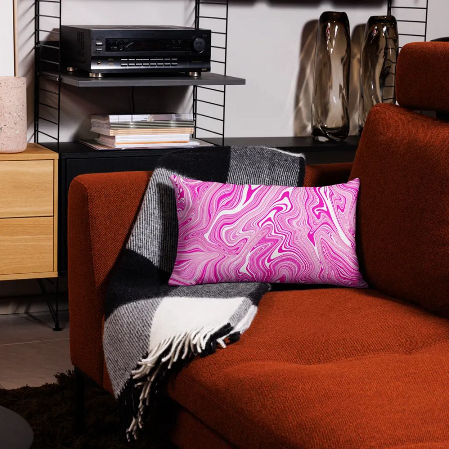 Premium Pillow Case - Pink and White Liquid Swirls product image (3)