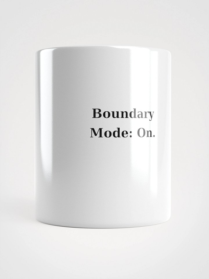 Boundary Mode: On. – White Ceramic Mug product image (1)