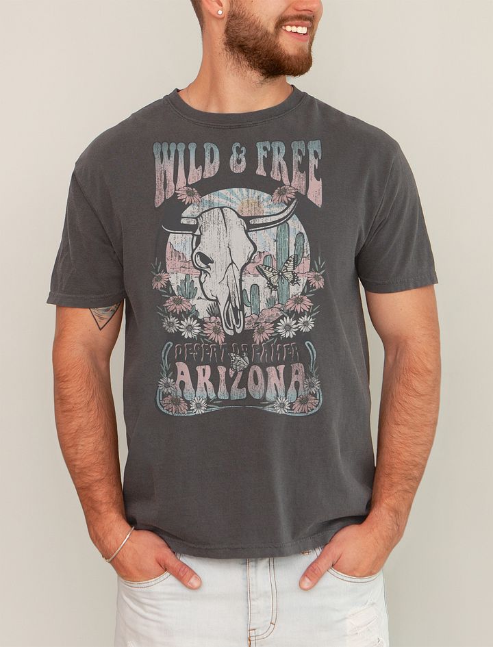 Wild and Free: Arizona Desert Tee | Retro-Style Western T-Shirt for Travel and Road Trips product image (24)
