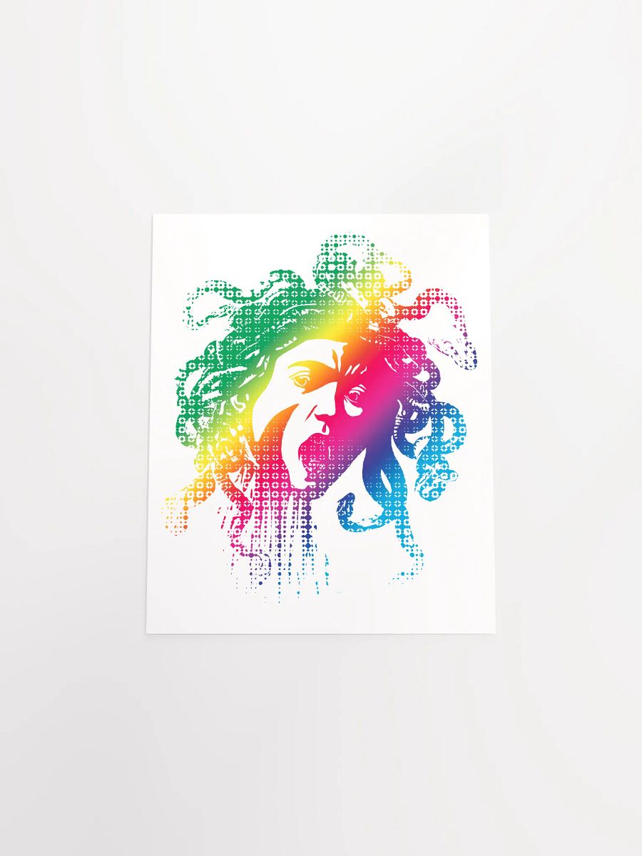 Rainbow Halftone Medusa on White - Print product image (5)