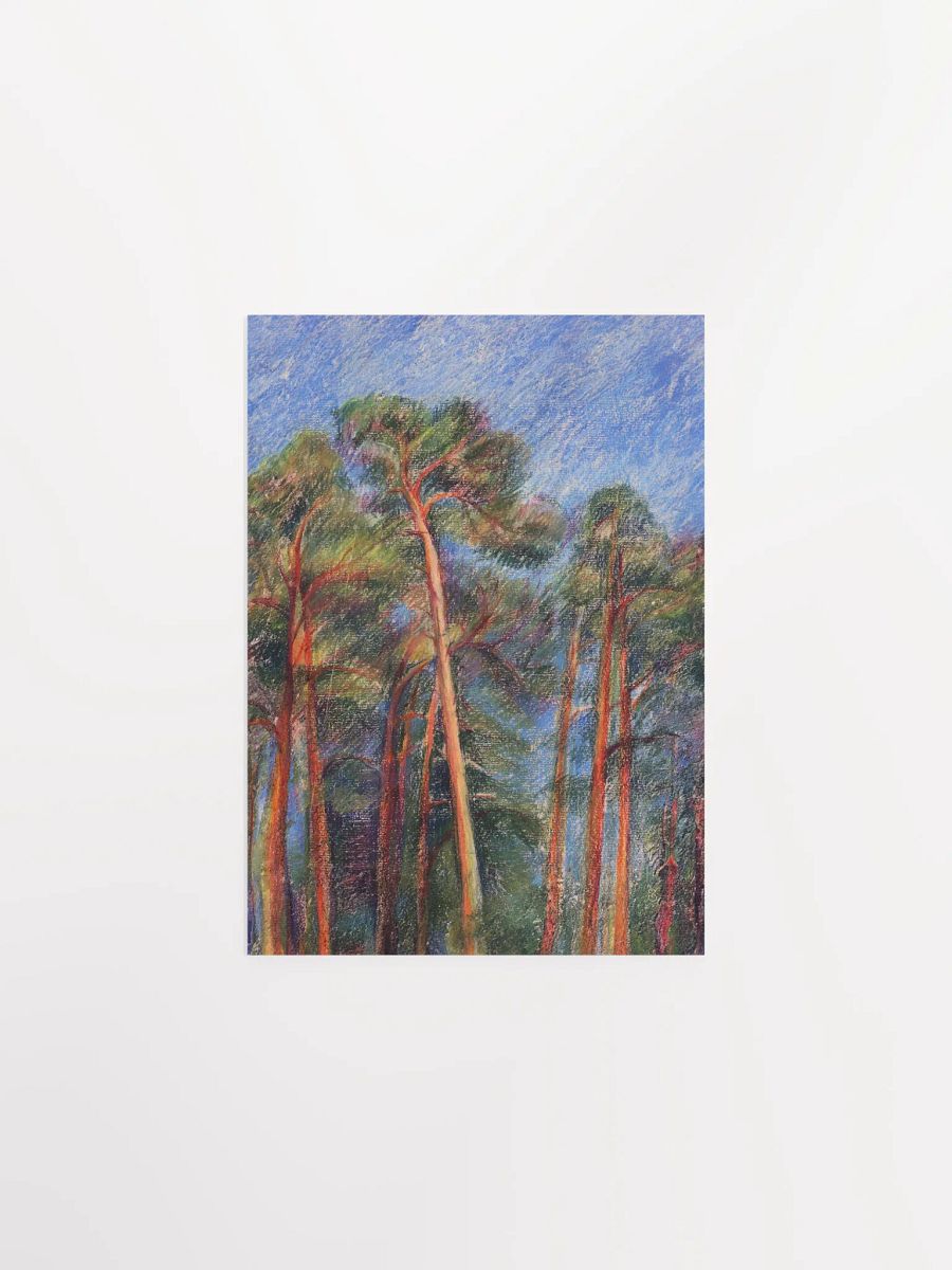 Impressionist Forest Matte Poster - Evening Pines product image (1)