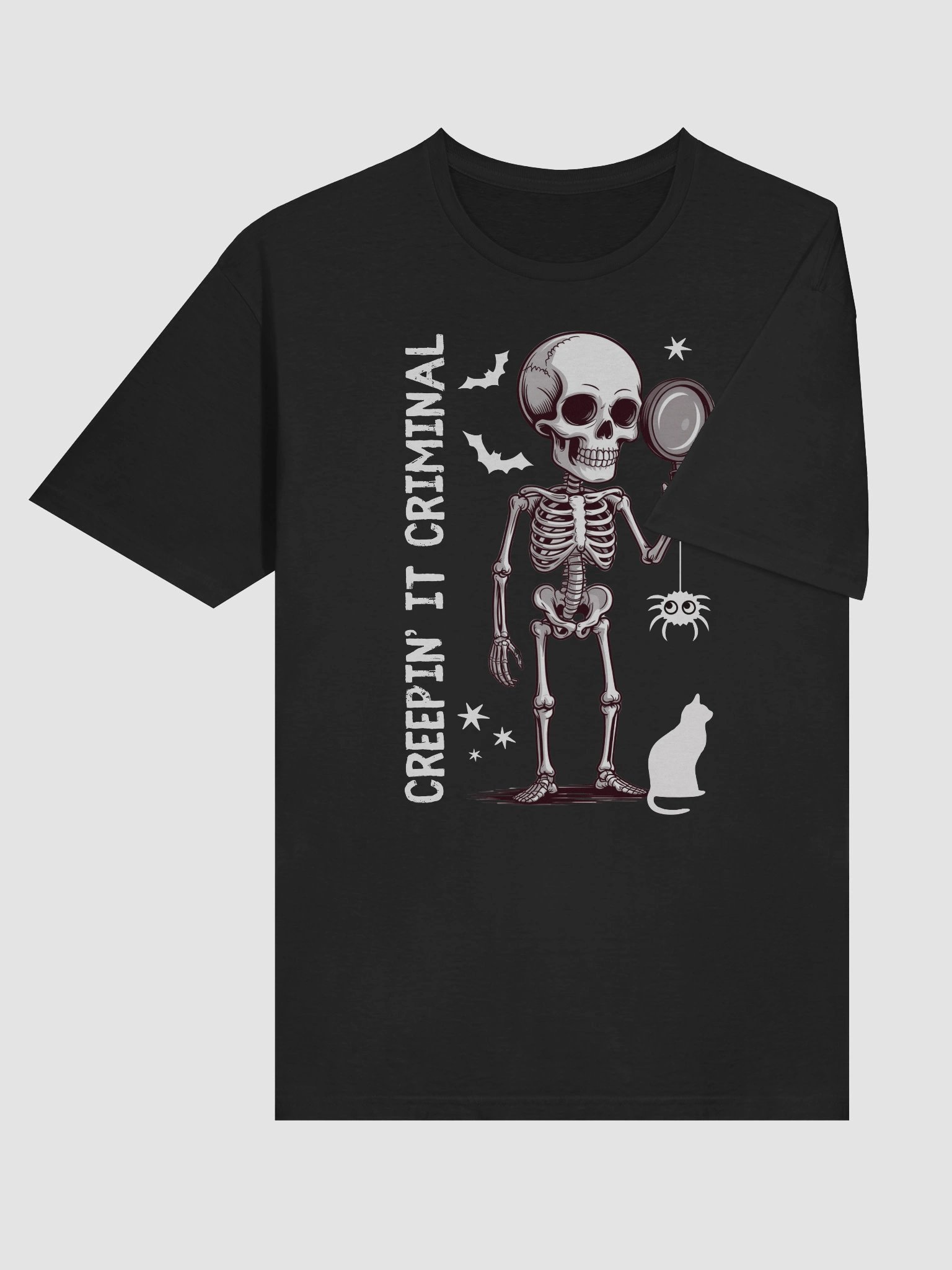 Creepin’ It Criminal Halloween T-Shirt for True Crime Lovers - Dark product image (6)