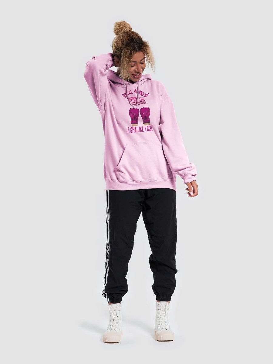 Postal worker fight like a girl breast cancer hoodie product image (10)