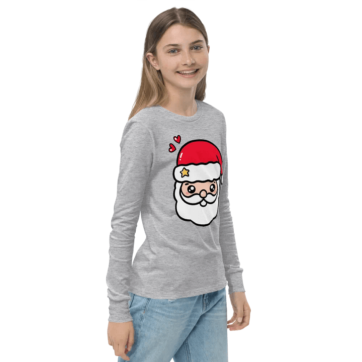 Jolly Santa's Smiling Face Long Sleeve Tee product image (2)