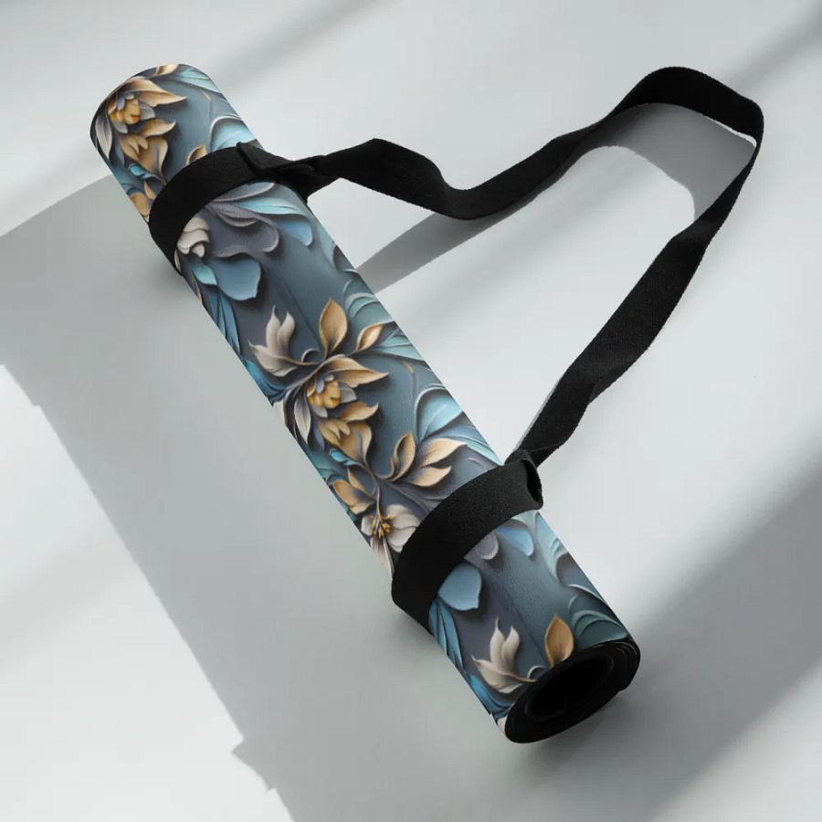 Yoga Mat - Sculpted Floral Pattern product image (7)
