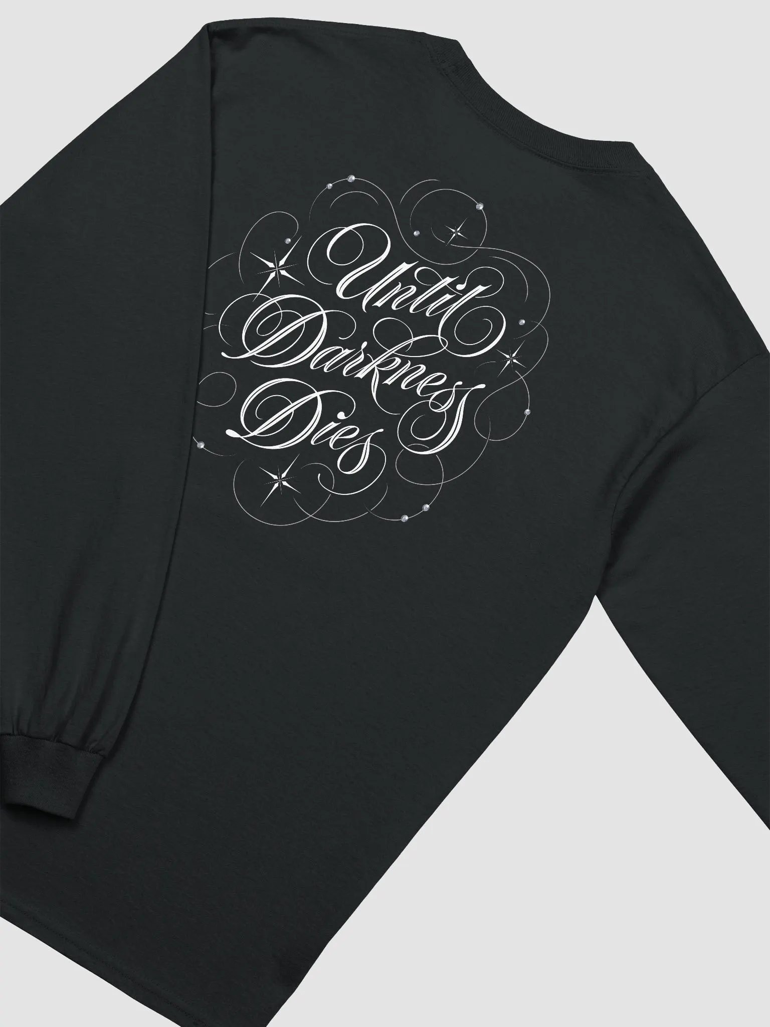 Until Darkness Dies (swirls design) Cotton Long Sleeve T-Shirt product image (4)